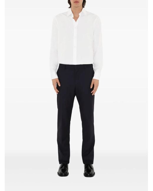 Burberry White Wol Trousers for men