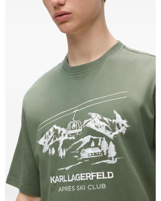 Karl Lagerfeld Green Après Ski Club T-Shirt for men