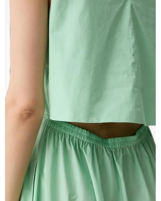Benetton Green Cut-Out Sleeveless Maxi Dress