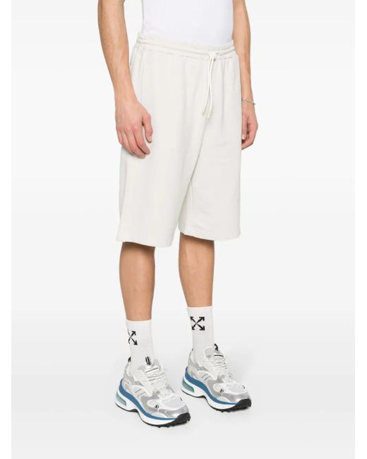 MSGM White Drawstring Track Shorts