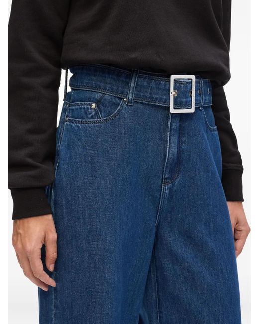 Karl Lagerfeld Blue Wide-Leg-Hose Mit Gürtel