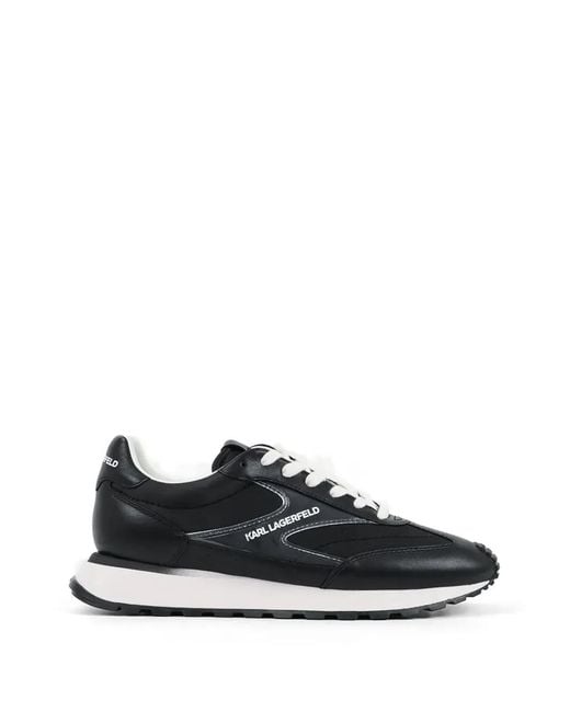 Karl Lagerfeld Black Logo-Detail Panelled Sneakers for men
