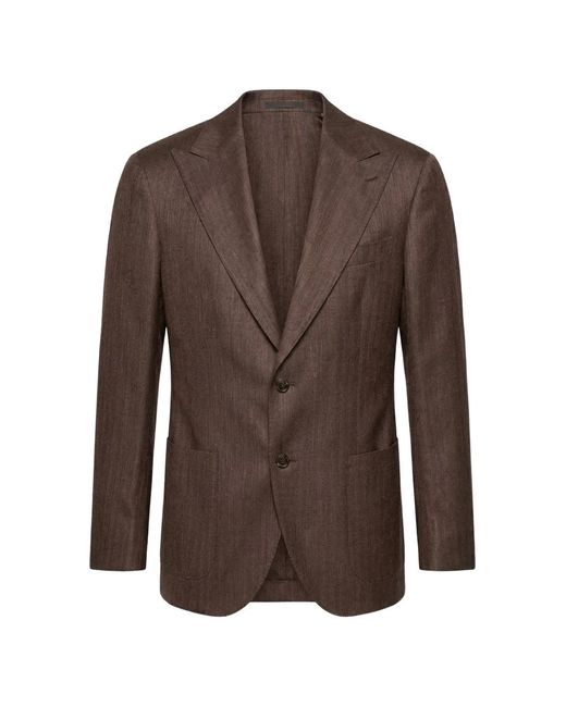 Luigi Bianchi Brown Wool Blazer for men