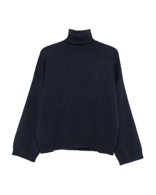 Brunello Cucinelli Blue Turtleneck Wool Turtleneck