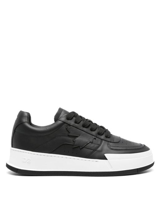 DSquared² Black Canadian Leather Sneakers for men
