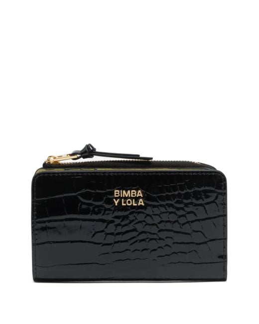 Bimba Y Lola Black Portemonnaie mit Kroko-Effekt
