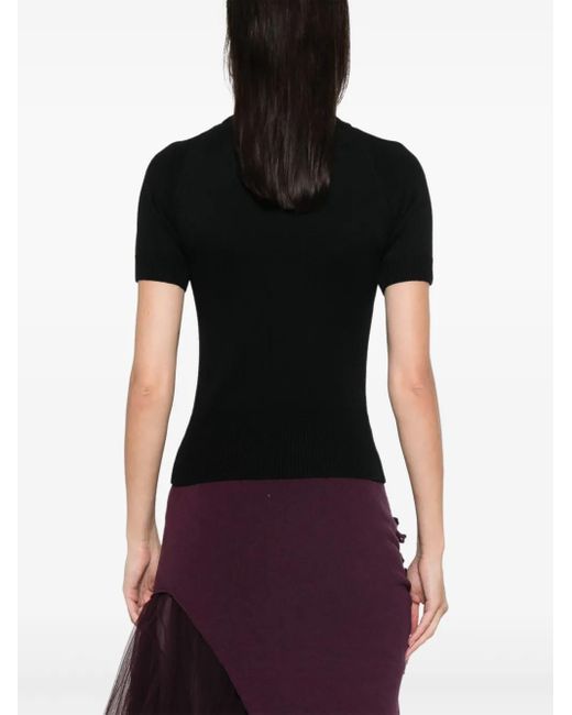 Vivienne Westwood Black Fine Ribbed Knit Top