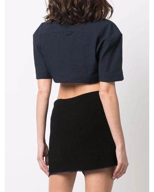 Jacquemus Le Haut Bebi Cropped Blouse in het Blue