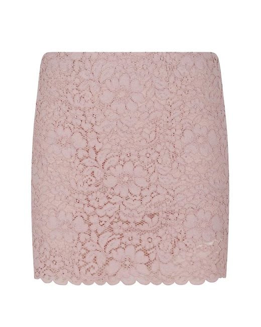 Gianluca Capannolo Pink Jupe À Fleurs En Dentelle