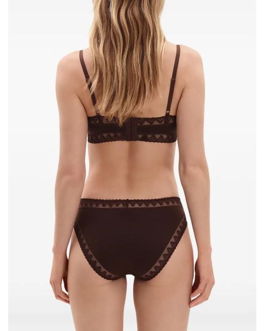 Eres Brown Delicatesse Lace-Trim Bra