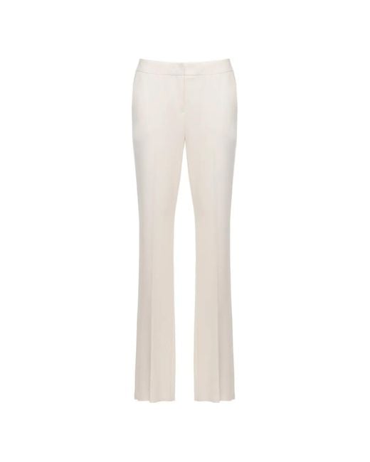 Emme White Pressed-Crease Tailored Trousers