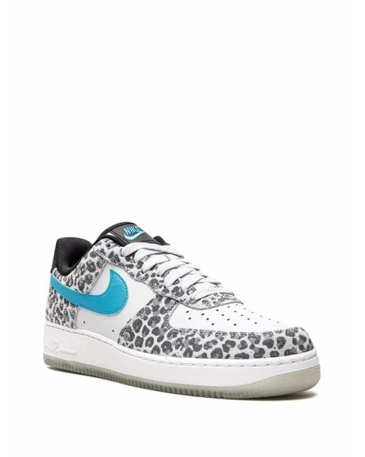 Nike Blue Air Force 1 Low "Snow Leopard" Sneakers