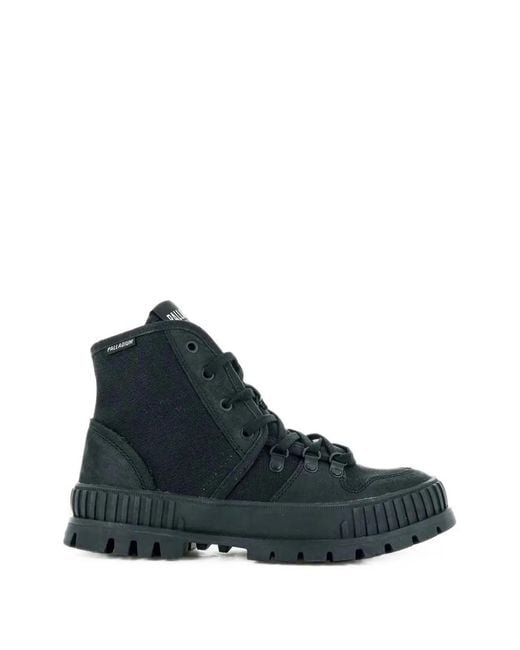 Palladium Blue Pallashock Lace-Up Ridged-Sole Boots for men