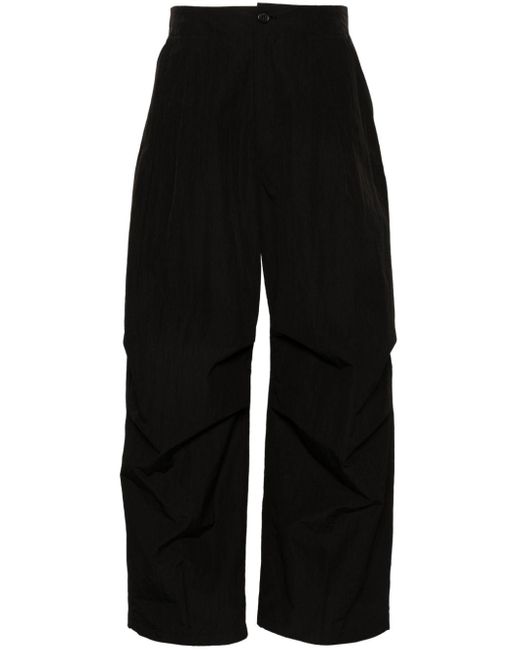 Amomento Black Ripstop Fatigue Tapered Trousers for men