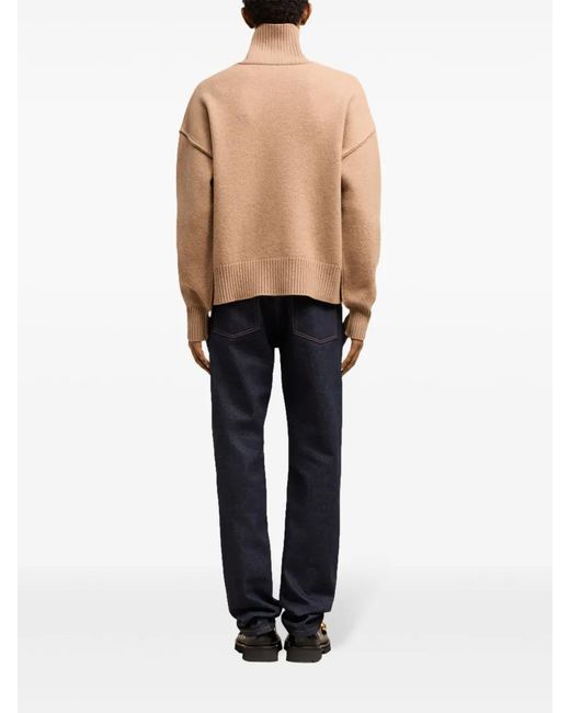 AMI Brown Ami De Coeur Wool Jumper