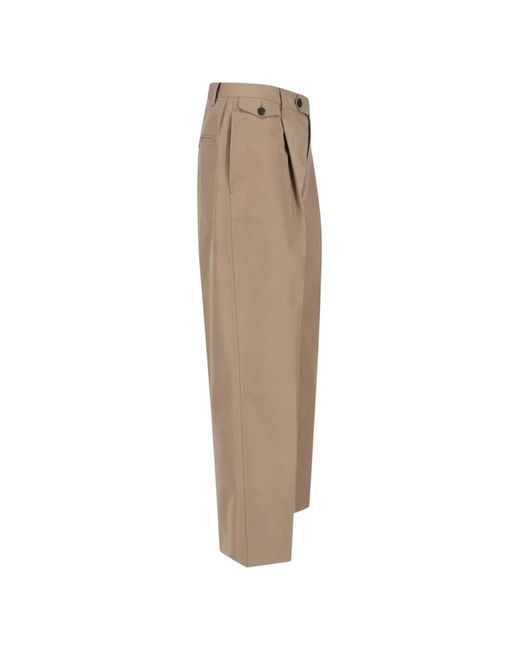 DUNST Natural Buttoned Front-Pleat Trousers for men