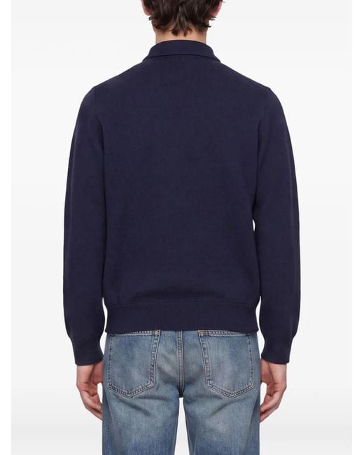 Lardini Blue Zip-Up Knitted Jacket for men