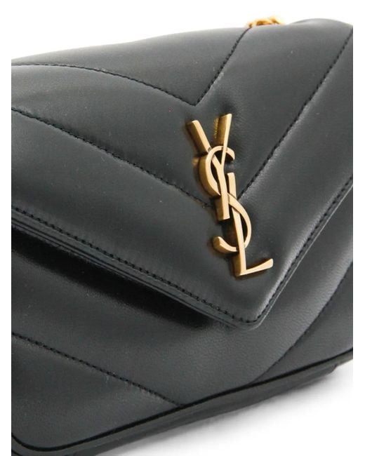 Saint Laurent Black Loulou Quilted Leather Mini Shoulder Bag