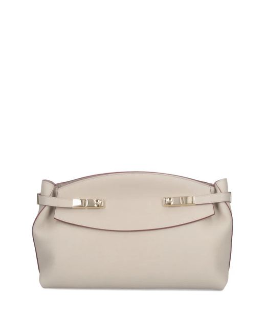 Ferragamo Hug Clutch Met Structuur in het Natural