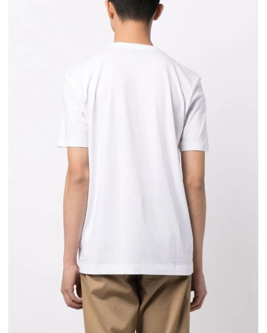 Boss White Cotton-Jersey T-Shirt With Logo Detail for men