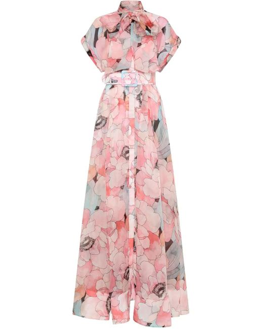 Rebecca Vallance フローラル イブニングドレス Pink