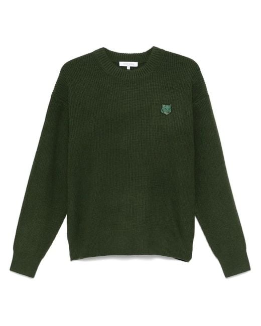 Maison Kitsuné Green Fox-Motif Sweater for men