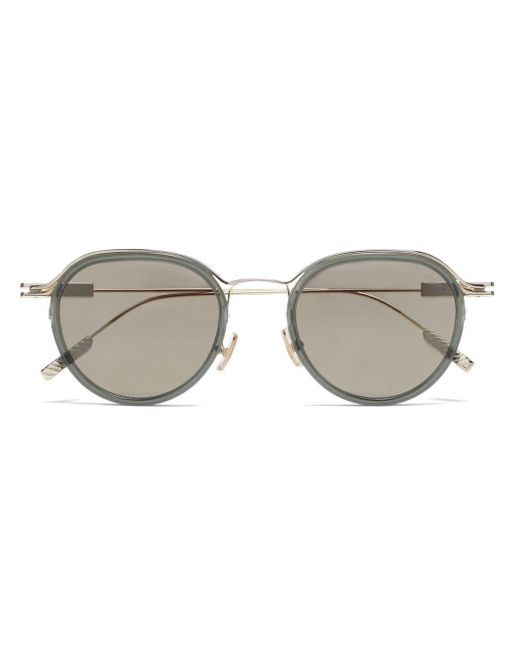 Zegna Gray Round-frame Metal Sunglasses for men