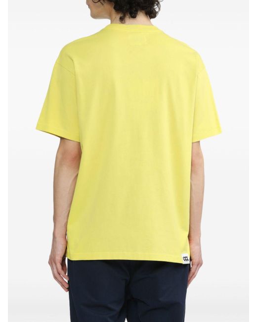 Chocoolate Yellow Logo-print Cotton T-shirt for men