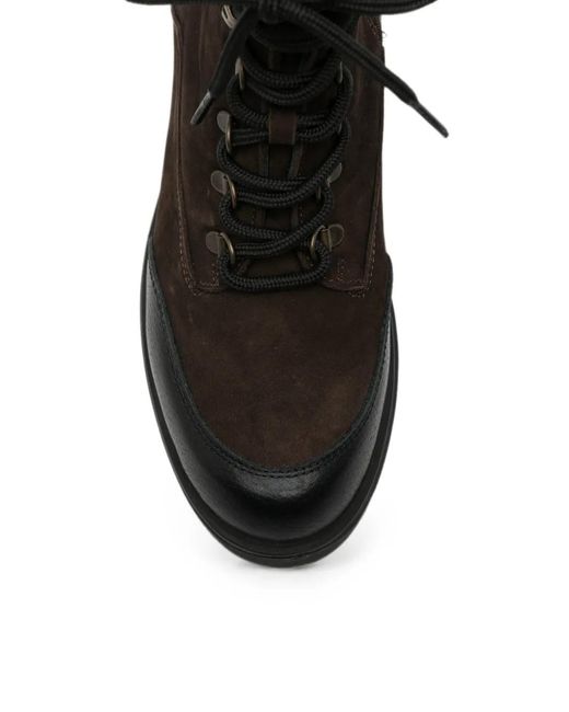 SERGIO MORETTI FIRENZE Black Lace-Up Panelled Ankle Boots