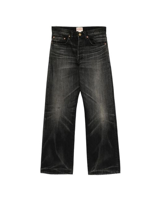 KAMIYA Black Faded Straight-Leg Jeans for men