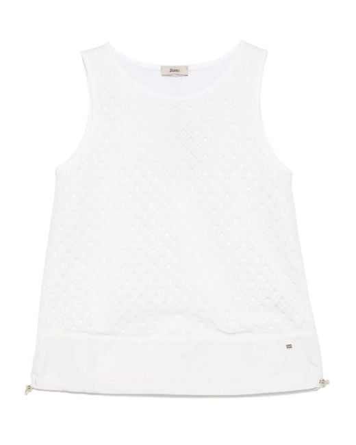 Chaleco con panel de ganchillo Herno de color White