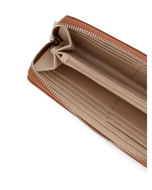 Guess Brown Coleen Logo-Plaque Zip-Around Wallet