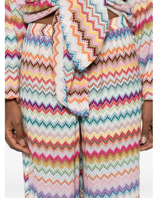Missoni Red Zigzag Palazzo Pants
