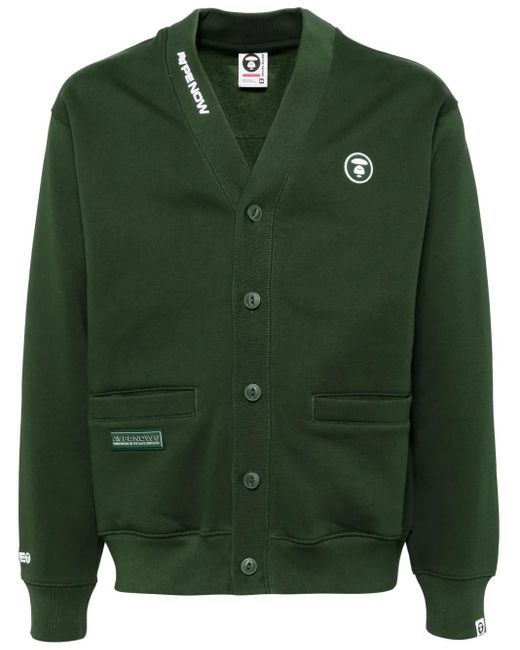 Aape By A Bathing Ape Green Logo Cardigan for men
