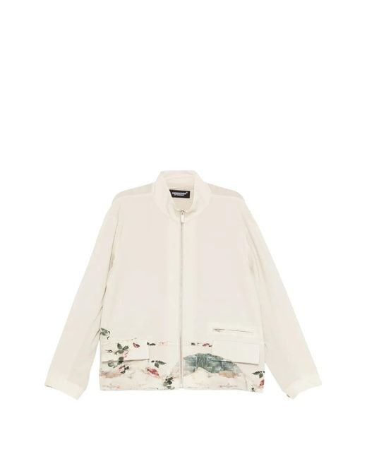 Undercover White Floral-Print Zip-Up Jacket for men