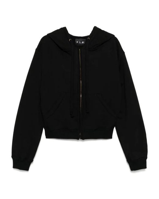 P.L.N. Black Zip-up Hoodie for men