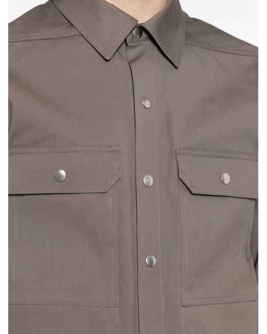 Rick Owens Gray Cotton Shirt Jacket for men
