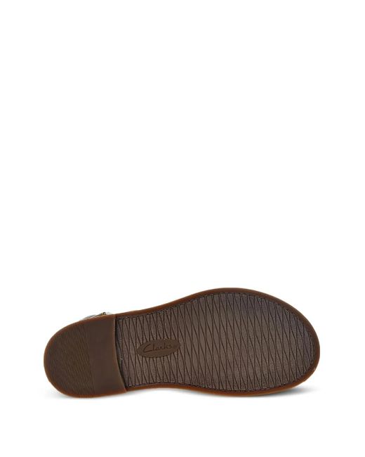 Clarks White Corsio Slide Sandals