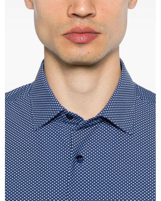 Mazzarelli Overhemd Met Print in het Blue voor heren