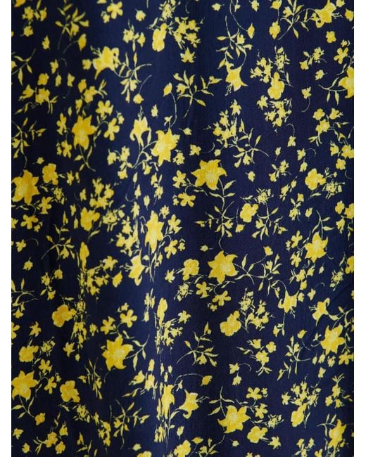 Essentiel Antwerp Blue Floral Ruffled Asymmetric Day Dress
