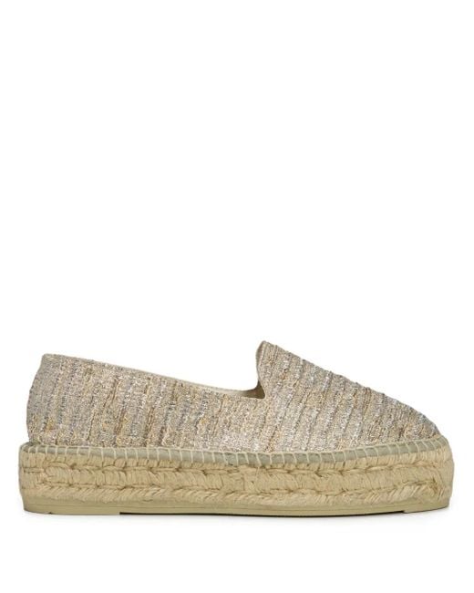 Manebí Katoenen Platte Espadrilles in het Gray