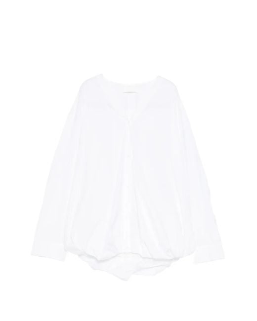 JNBY White V-Neck Blouse