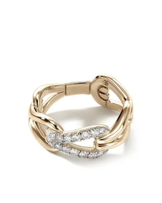 John Hardy White 18Kt Surf Pavé Link Diamond Ring