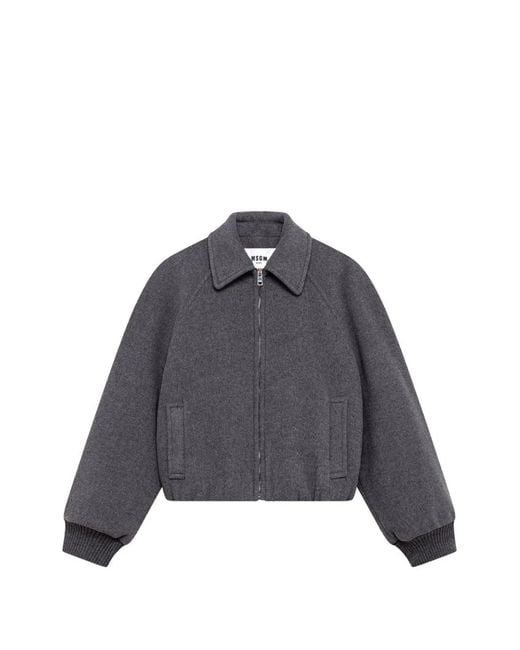 MSGM Gray Jacke Mit Raglanärmeln