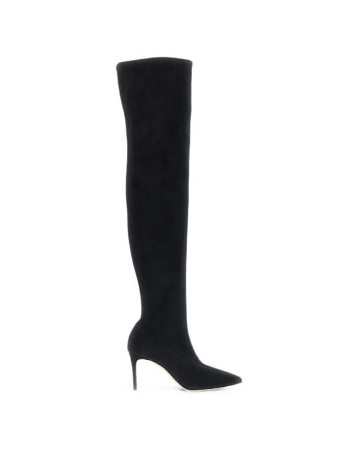 Casadei Black Julia Pointed-Toe Over-The-Knee Boots