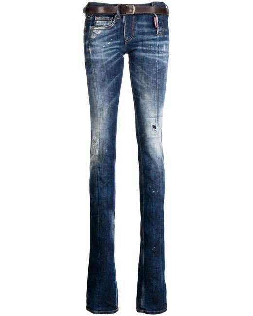 DSquared² Blue Sharpey Low-Rise Skinny Jeans