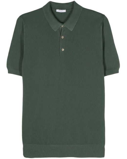 Boglioli Green Piqué Cotton Polo Shirt for men
