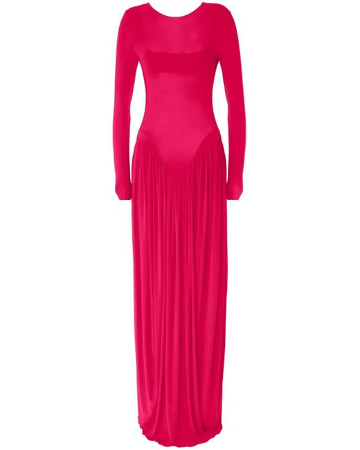 Genny Pink Semi-Transparentes Maxikleid