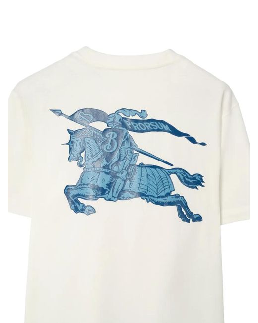 Burberry White Heritage Logo Cotton T-Shirt for men