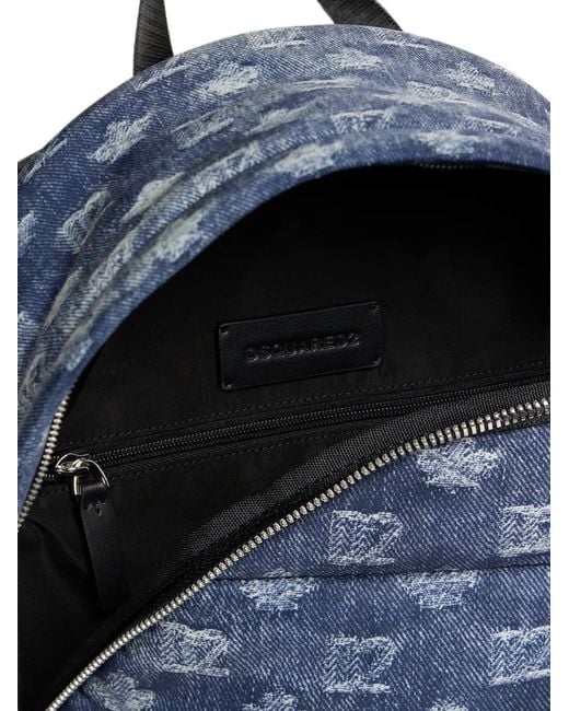 DSquared² Blue D2 Monogram Backpack for men